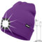 ATNKE LED Mütze mit Licht, USB Typ C Wiederaufladbare 4 LED Beleuchtete Laufmütze Extrem Heller Lampe Winter Warme Stricken Mütze für Herren und Damen Geschenke/Inner Purple