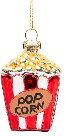JOIEDOMI Snack popcorn in vetro soffiato, grande decorazione natalizia per albero di Natale, decorazione da appendere per esterni, decorazione natalizia per interni, cibo per Natale