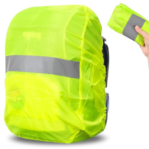 Auirshiky Housse de Pluie pour Sac d'école,Housse de Sac à Dos réfléchissante,Housse de Sac à Dos imperméable,Housse de Pluie pour Sac,adaptée au Camping en Plein air et à la randonnée
