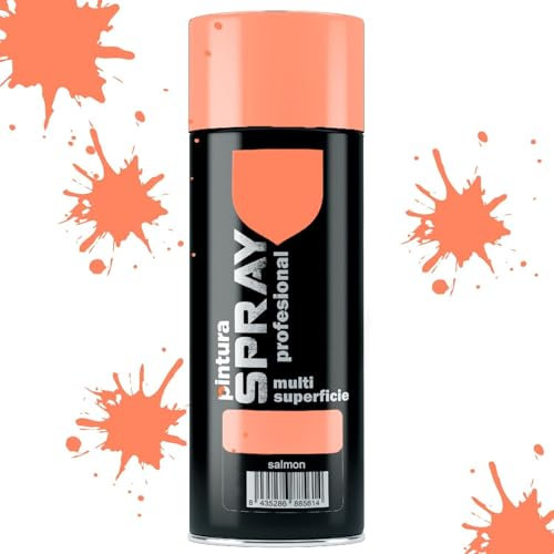 MORE FREE Pintura Spray Rojo Salmon 400 ml Adecuado para las Superficies de Metal, Madera y Plástico Pack de 4 Unidad