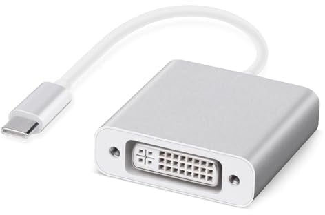 AXFEE Adaptateur de USB-C vers DVI, USB C vers DVI-D, 4K à 30 Hz, Type C vers DVI femelle, compatible avec MacBook Air/i-Pad Pro 2018, MacBook Pro 2018/2017, Samsung Galaxy S10/S9, Surface Book 2