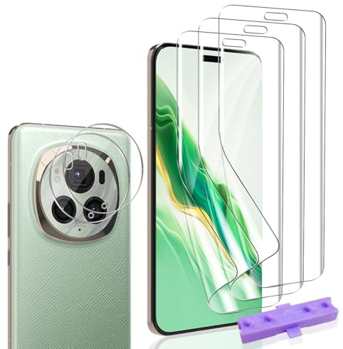 Bekiikoo Protection Écran pour Honor Magic 6 Pro et Verre Trempé Caméra Protecteur [3+2 pièces], Sans Bulles, HD Transparent Film, Doux TPU Protection pour Honor Magic 6 Pro Protection Écran