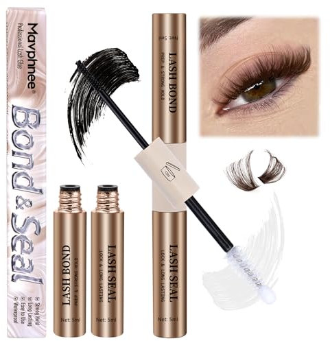 Lash Bond and Seal Strong Hold Lash Glue Sensitive Eyes Friendly Eyelash Adhesive 72 Hours Long Lasting Eyelash Bond and Seal Waterproof Eyelash Glue for DIY Eyelash Extensions by Mavphnee
