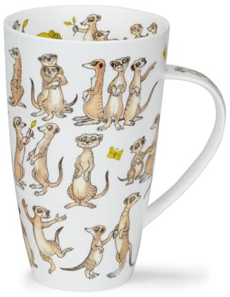 Dunoon Becher Henley Meerkat Mob Erdmännchen 600 ml Bone China Kaffeetasse 15 cm Teetasse Kaffeetasse 0,6l Hochwertige Porzellantasse Elegantes modernes Design Spülmaschinenfest Geschenk