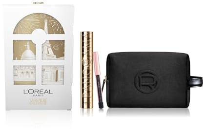 L'Oréal Paris Pochette Regalo Make Up con Mascara Panorama Volumizzante e Mini-Matita Occhi Paradise Le Khol, Per i Tuoi Look Festivi, Con Elegante Pochette Nera in Velluto