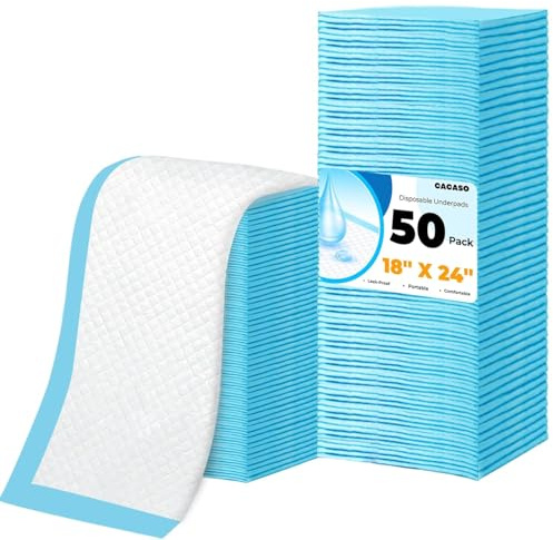 Kinmsito 50 Stück Wickelunterlage Einweg, Baby Wickelauflage, 45 x 60 cm | Baby Changing Mat, Inkontinenzunterlage Wickelunterlage Einweg for Unterwegs, Weich, Saugfähig, Wasserdicht