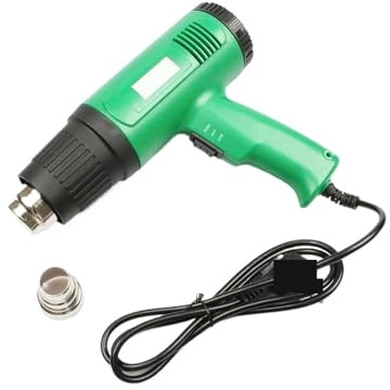 Electric Heat Gun Hot Air Gun 1500W Dual Temperature Metal Nozzle Adjustable Electric Power Tools Green Navy Color Easy to Use(Green)