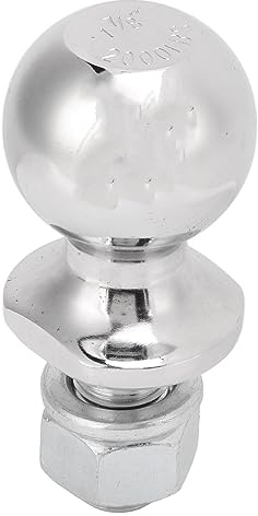 Aoresac 2000lbs Hex Nut Chrome Hitch Ball, 1-7/8in Diameter ATV UTV Trailer Ball with Shank for Lawn Tractors, Heavy Duty Steel Tow Ball