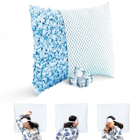 MKS Schlafkissen 80x80 mit Memory Schaum und Gel – Kopfkissen mit ergonomischer Nackenstütze – Für Erwachsene, Rückenschläfer und Seitenschläfer – Kühlend, hygienisch, komfortabel