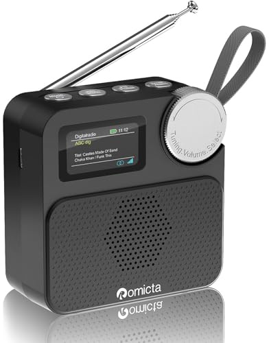 Romicta Portable DAB/DAB+/FM Digital Radio with Bluetooth 5.0, Colour Display, MicroSD Slot, Alarm & Timer, Rechargeable Battery, for Home & Travel