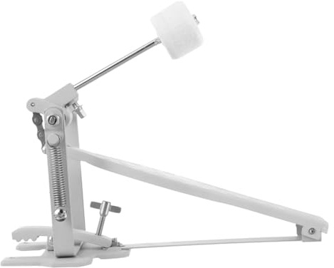 Einzelnes Bassdrum Pedal aus Metall, Silber, für Drumkit und Jazz | Glatte Oberfläche, Feine Politur, ohne Grat, Leichte Pflege, für Studioaufnahmen und Techniktraining