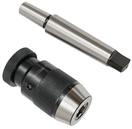 B18 Schnellspannbohrfutter mit Kegeldorn, 1-16mm (0.04-0.63) Präzisionsbohrfutter MT3, Selbstspannendes Bohrfutter für Drehbank, Bohrmaschine und Fräsmaschine, 3-Backen mit 0.01mm Genauigkeit