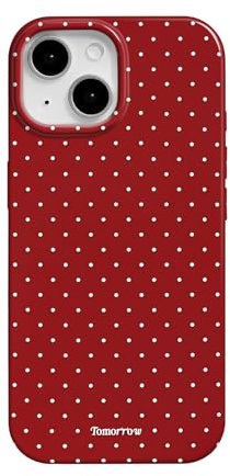 Reownest Case for iPhone 13 iPhone 14 with Cute Polka Dot Pattern Aesthetic Design, Simple Stylish Soft TPU Protective Phone Cover for iPhone 13/14 -Red