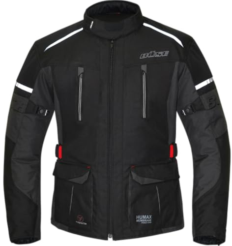 Büse Rider Kinder Motorrad Textilhose, Schwarz/Anthrazit, wasserdicht, winddicht, atmungsaktiv, Z-Liner Humax Membran, Thermofutter herausnehmbar, Protektoren entnehmbar, Größe 116