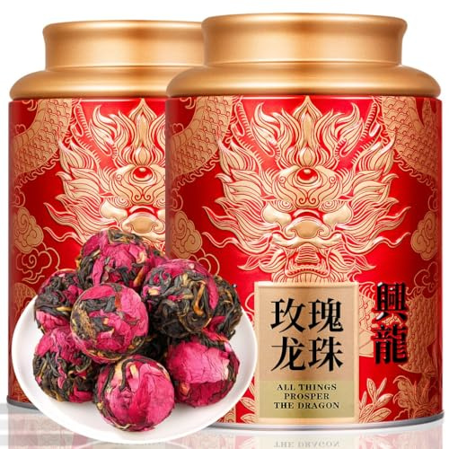 SUMMATE-Premium Rose Black Tea | Yunnan Black Tea Pearls | Silky Sweetness | Black Tea From China 500g /17.64oz