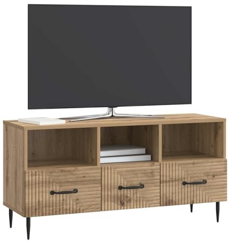 vidaXL TV-Schränk Artisan-Eiche 102 x 34,5 x 50 cm Holzwerkstoff, Wohnzimmer, Vintage Stil, rechteckige Medienkonsole, viel Stauraum für Moderne Heimorganisation