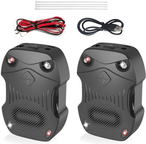 2X Un répulseur de Rats à ultrasons, Moteur de Voiture alimenté par Une Batterie de répulseur de Souris sous Le Capot,Garage,Grenier,sous-Sol, entrepôt, Protection des véhicules