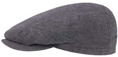 Stetson Belfast Leinen Sportmütze Herren - Made in Europe - Aus 100% Leinen - Gefüttert mit Baumwolle - Atmungsaktiv & hautsympathisch - Mit Ripsfutterband - Kappe Frühjahr/Sommer grau 59 cm
