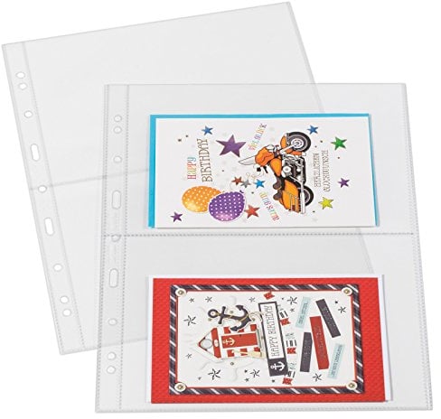 Star Collect 50 transparente Klarsichthüllen DIN A4 geteilt – 2 DIN A5 Fächer pro Seite - 4-Ring-Mechanik