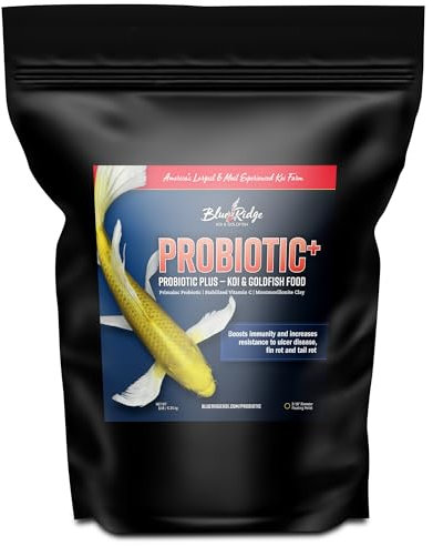 Blue Ridge Fischfutter-Pellets, Probiotische Koi- und Goldfische, schwimmend, groß, ausgewogene Ernährung, 5LB