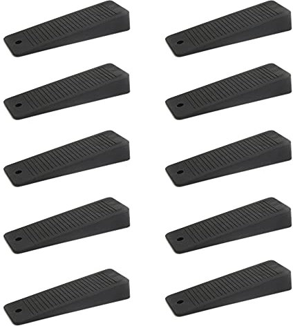 10 x sossai® Türkeil | TSK95 | Türstopper aus Hartgummi | Farbe: Schwarz