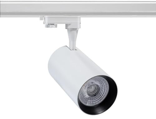 LEDKIA LIGHTING - LED Strahler für 3-Phasenstromschiene | 30W Vulcan | 3000 lm Lichtstrom | COB-Technologie | Flexibles Beleuchtungssystem | Aluminium, 3000K Warmweiß, 1 Stück (1er Pack)
