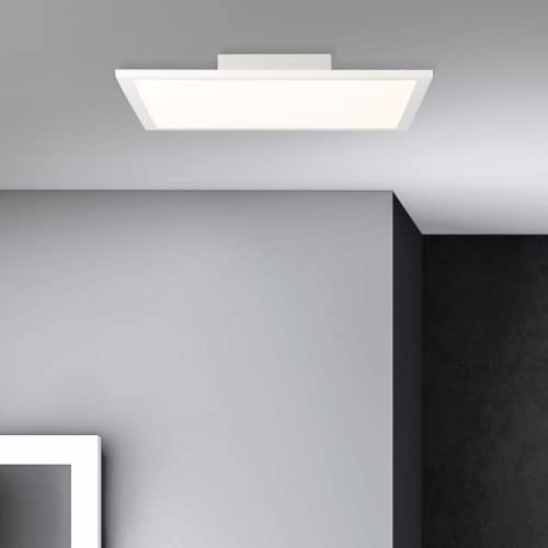 Lightbox LED Wand- & Deckenpanel - 40 x 40 cm - weiße Aufbaupaneel mit neutralweißer Lichtfarbe (4000 Kelvin) - flächiges Licht - max. 24 W - Helligkeit 2400lm - aus Metall/Kunststoff