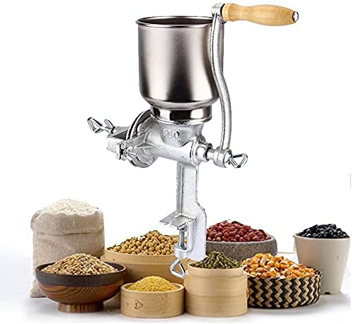 GOTOTOP Molino manual de granos, molinillo de cereales Molinillos de café manuales Molinillo de maíz Molino de grano manual con tolva para arroz, granos de pimienta nueces
