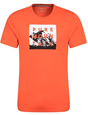 Mountain Warehouse Pure Mountain Mens Cotton T-Shirt Orange (Pure Mountain) XXS