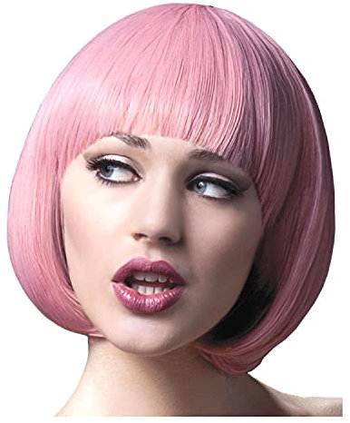 PAPSTAR NEU Perücke Damen Kurzer Bob, Pagenkopf mit Pony, Premium-Qualität, Mia, pastellrosa