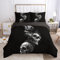 kldby Bettbezug 155x220 Totenkopf Schwarz Bettwäsche Set, 100% Microfaser Weiche Atmungsaktive 2 Teilig - 1 Bettbezüge mit Reißverschluss und 1 Kissenbezug 80x80 cm