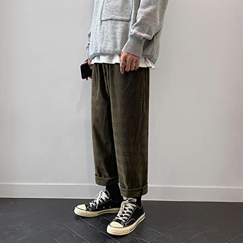 Yujun Herbst Cord Hosen Männer Mode Retro Casual Plaid Pants Männer Streetwear Hip Hop Lose Gerade Hose Männlich Große Größe M-5XL