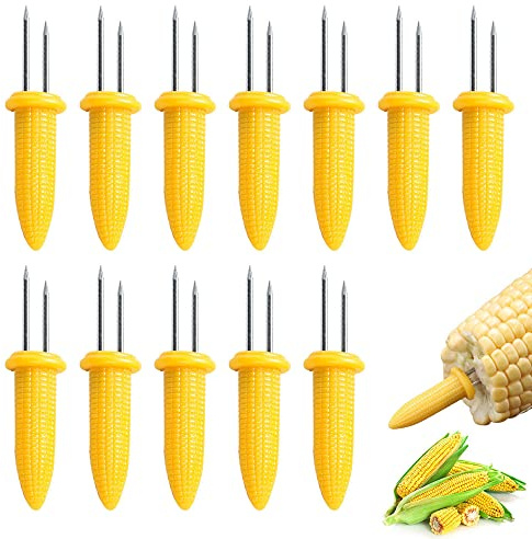 LNJBABAO 24 Stück Mais Nadel Maiskolben Spieße Mais-Gabel für Kochen Barbecues Camping Und Partys Grillen Küche wiederverwendbar Maisspieß Grillmais Werkzeuge