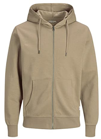 JACK & JONES Herren JJEBASIC Sweat Zip Hood, Crockery/REG, S