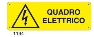 NEW CARTELLO SEGNALETICO UNI - Quadro Elettrico - Adesivo Extra Resistente, Pannello in Forex, Pannello In Alluminio (ADESIVO 30X12 cm)