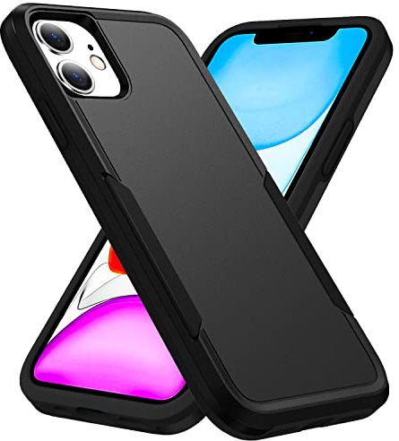 Hsefo Compatible with iPhone 11 Case, Heavy Duty Protection Shockproof Dropproof Dustproof Anti-Scratch Phone Case Cover for 11 -Black