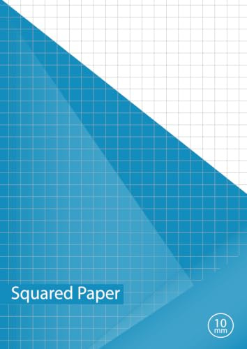 Squared Paper Notebook A4: 10 mm square paper notebook a4 , math notebook squared a4, Exercise Books A4 Lined, Grid Paper Notebook, Graph paper a4 pad, 100 Pages - blue