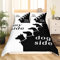 Hundeseite und Meine Seite Bettbezug 135 x 200 Jungen Mädchen Kawaii Welpen Druck Bettwäsche Set Nettes Tier Mops Hund Bettbezug Romantisches Thema Schwarz Weiß Schlafzimmer Dekoration