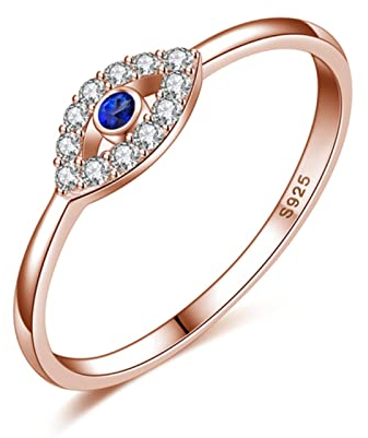 ZLING Echter 925er Sterlingsilber Evil Eye Ring Charm Blue Cz Trauringe Für Frauen Lucky Turkey Schmuck Geschenk Für Mädchen
