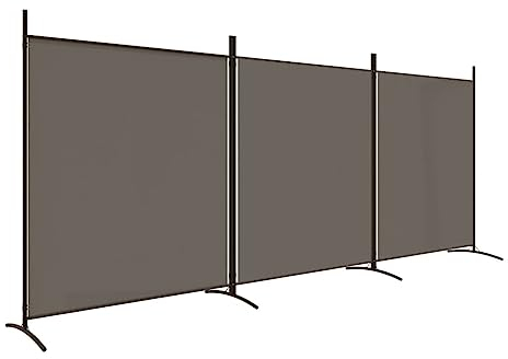 vidaXL Paravent 3-TLG. Raumtrenner Raumteiler Trennwand Umkleide Sichtschutz Spanische Wand Wohnzimmer Schlafzimmer Anthrazit 525x180cm Stoff
