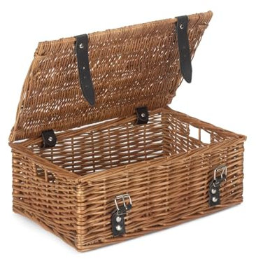 Red Hamper EH169 Brown Double Steamed Unlined 35cm Empty Wicker Hamper Basket