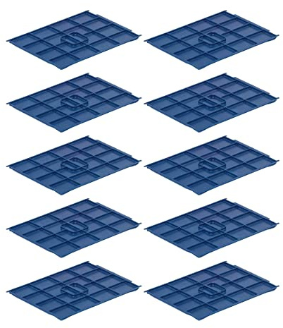 SuperSparSet 10x Auflagedeckel für VDA KLT Kleinladungsträger mit Verbundboden | BxT 30x40cm | Abdeckung, Deckel, Plombierbar, KLT, Transportbox, Transportbehälter, Stapelbehälter
