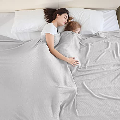 VHOME Sommerdecke - Bambus Decke für Erwachsene Kinder, Leichte Atmungsaktive Kühldecken kann Körper kühl halten für Bett Sofa und überall Grau 240x220cm