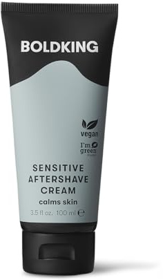 Boldking After Shave Herren Sensitiv 100ml - Feuchtigkeitsspendendes After Shave - Schonende Aftershave Creme - Beruhigende Bartpflege für Männer