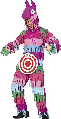 FIESTAS GUIRCA Lustiges Piñata Kostüm mit Dartscheibe – Junggesellenabschied Männer Kostüm – Lama Lustiges Herren Kostüm Karneval Fasching Größe XL 54-56