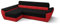 ALTDECOR Ecksofa mit Schlaffunktion und Bettkasten, Polstercouch in L-Form Links angeordnet, rückenecht gepolstert, ideal als Gästebett - REB-L3-251x140x88cm Schwarz/Rot
