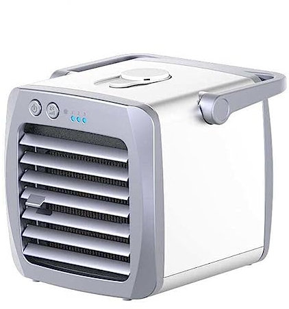 DKSooozs Aire acondicionado Mini ventilador enfriador portátil enfriador de aire 3 velocidades ventilador de refrigeración de aire humidificador gris