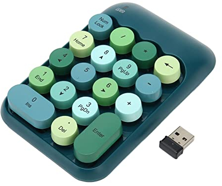 Pavé Numérique USB, pavé Numérique Mécanique pour Ordinateur Portable, 18 Touches Rétro Couleur pour Machine à écrire, Clavier à Capuchon Rond pour XP, (Couleur Vert