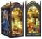 Quanquer DIY Book Nook Kit_DIY Puppenhäuser Miniatur Haus Kit mit Möbeln und LED-Licht, 3D Puzzle Buchstützen aus Holz, Modellbausätze für Erwachsene zum Bauen