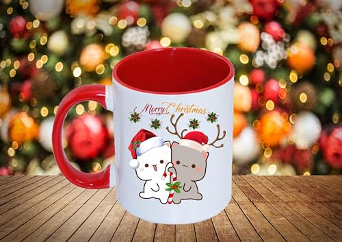 Bubu dudu Weihnachtstasse, FotoTasse mit Namen und Spruch Individuelles Geschenk, weihnachtstasse (Rot)